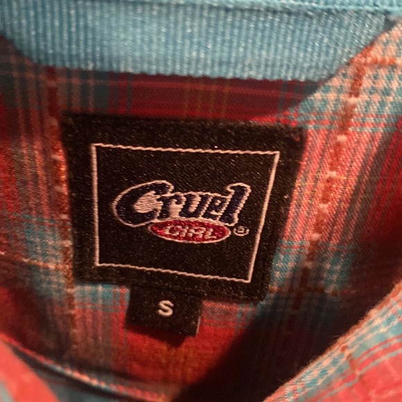 Cruel Girl Size Small Button Down Turquoise Shirt - Picture 3 of 4